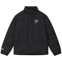 FILA FUSION斐乐潮牌情侣款羽绒服冬季时尚宽松立领男女装上衣 24年款-正黑色-BK 160/84A/XS