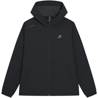 特步（XTEP）防泼水上衣秋冬男夹克外套训练服户外骑行服双层风衣运动服 0104常规-雀梅绿-三左肩字母 XL
