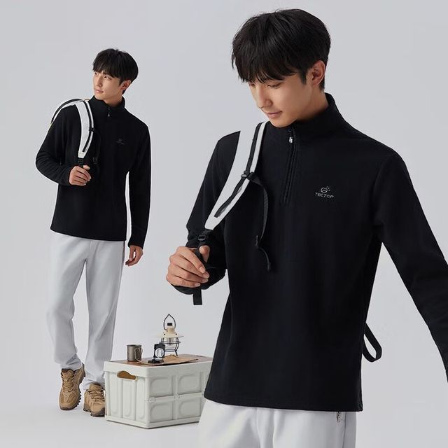 探拓 加绒摇粒绒打底衫立领