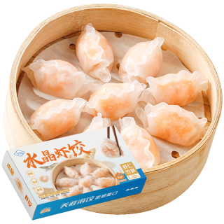 万景 338冷冻水晶虾饺300g/盒 16个  馅料 海鲜水饺