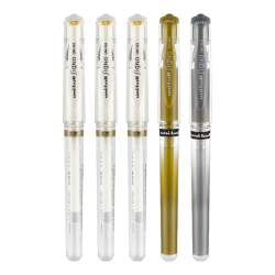 uni UM-153 高光白笔 1.0mm 3支白 1支金 1支银