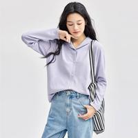 佐丹奴 秋冬翻领卷边插肩袖毛织开胸针织衫女士 毛衣