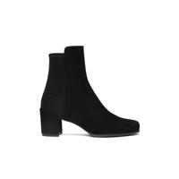 STUART WEITZMAN CITY TANSEY 65 BOOTIE黑磨砂皮弹力靴奢侈品短靴奢侈品