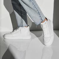 STUART WEITZMAN SW 皮革高帮鞋子女日常百搭小白鞋运动鞋奢侈品橡胶厚底休闲百搭