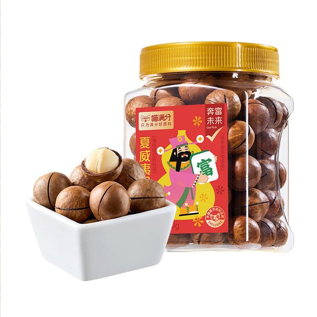 88VIP：喵满分 夏威夷果400g*2罐奶油味大罐量贩装