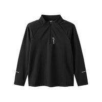 亚瑟士(asics)儿童2026年半高领logo长袖撞色速干T恤舒适百搭 9000黑色 175