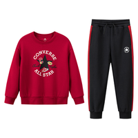 converse 卫衣+裤子|匡威儿童套装圆领卫衣长裤套装秋冬红色新年拜年服