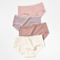 洁丽雅 纯棉中腰女式内裤 4条 组合装
