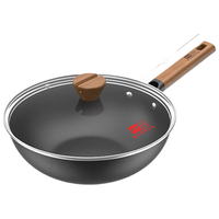 中康大肚锅【抖音同款】铁锅深氮无涂层已开锅铁锅燃气通用28cm赠蒸屉 无涂层赠锅盖蒸屉3~4人 28cm