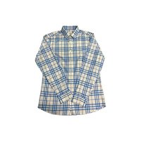 自营Burberry/博柏利 男士藏青色棉修身袖口经典格纹长袖 蓝色