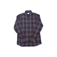 自营Burberry/博柏利 男士藏青色棉修身袖口经典格纹长袖 深蓝色1