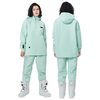 乐凯奇（LECAGE）专业滑雪服套装单双板纯色女款防水保暖雪裤男套装 绿色（女款） S