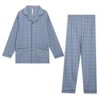 Hodohome 红豆居家 男士家居服套装 J0J141-1 蓝色格纹 180/100A