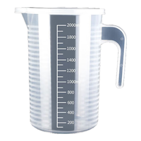 致巧食品级加厚塑料量杯带刻度量筒烘焙奶茶店计量杯烧杯塑料带盖杯子 2000ml带盖量杯(加厚)