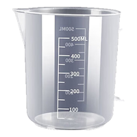 致巧食品级加厚塑料量杯带刻度量筒烘焙奶茶店计量杯烧杯塑料带盖杯子 2个500ml(无盖)