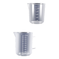 致巧食品级加厚塑料量杯带刻度量筒烘焙奶茶店计量杯烧杯塑料带盖杯子 250+500+1000(无盖)