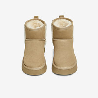 PLUS会员：他她 冬季保暖雪地靴CDD01DD4 卡其色（仿毛里）