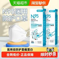 88VIP：界面医疗 界面n95级医用防护口罩一次性医疗女秋冬季柳叶鱼嘴3d型