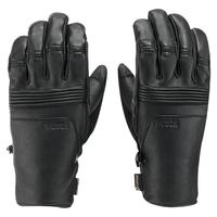 DECATHLON 迪卡侬 手套冬天女男骑行防水保暖羊皮滑雪手套OVWG 8543169 黑色小羊皮-龙虾指 XS