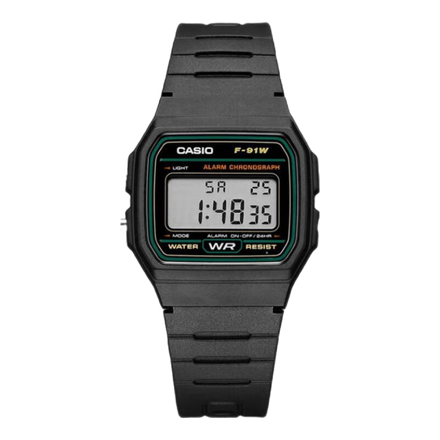 CASIO F-91W/A159/F-201/A168复古方块金表手