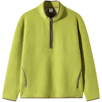 GXG男装 多色加绒肌理胸前皮标时尚通勤立领卫衣男士 24年冬 绿色 175/L