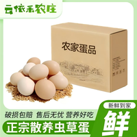 云依禾农庄 散养鸡蛋新鲜现捡土鸡蛋谷物虫草柴鸡蛋笨鸡蛋生鲜 16枚