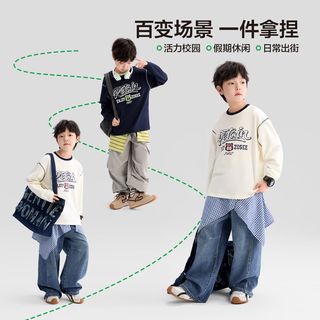 左西男童长袖t恤纯棉儿童春秋2026男孩大童复古打底衫内搭A类 白色 【升级A类标准】 170 cm
