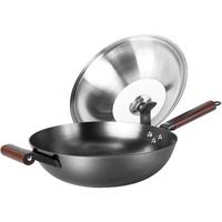 Jill May 铸味 炒锅(34cm、无涂层、铸铁、玻璃盖)