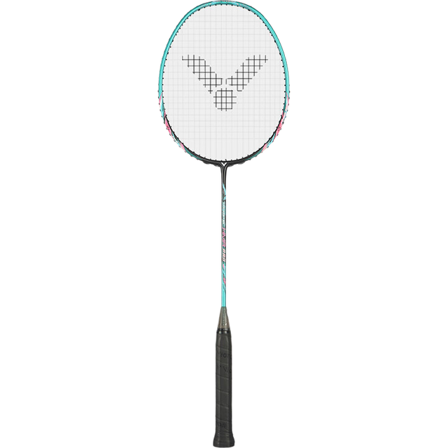 VICTOR 羽毛球拍入门级TK突击全碳素球拍大铁锤升级PRO松石绿 已穿线 5U升级