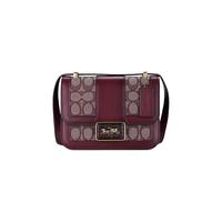 COACH 蔻驰 Alie系列 女士经典标志提花织物蛇皮细节18号单肩包 C3760 B4RH5 酒红色 小号