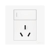Midea 美的 E03K63  一开单控三孔插座 雅白色