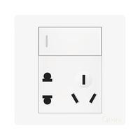 Midea 美的 E03K23 一开单控五孔插座 雅白色