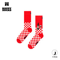 Happy Socks【新品】Happy Socks红色袜子袜子女ins潮中筒袜堆堆袜女秋冬