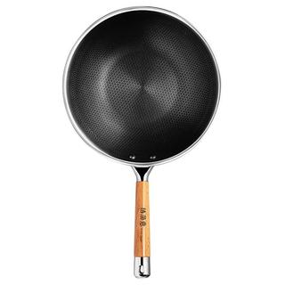 KANDA 神田 荷叶系列 炒锅(32cm、不粘、316L不锈钢、不锈钢色)