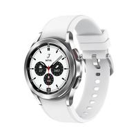 SAMSUNG 三星 Galaxy Watch4 Classic 蓝牙通话 智能手表 42mm 银色不锈钢表壳 雪山银氟橡胶表带(血氧、心率、GPS)