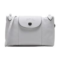 LONGCHAMP 珑骧 Le Pliage Cuir系列 女士单肩邮差包 1061 757 263 灰色