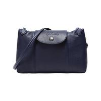 LONGCHAMP 珑骧 Le Pliage Cuir系列 女士单肩邮差包 1061 757 556 海军蓝色