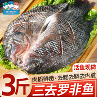 移动端、京东百亿补贴：三只海豚 Three Dolphins 三只海豚 海南三去罗非鱼 3斤/4条