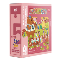 TOI进阶早教拼图玩具大块纸质拼图男女孩儿童 5阶校园生活影