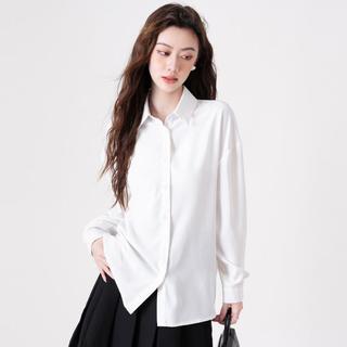 班尼路 长袖女上衣高级感时尚女士衬衫秋款宽松女装垂坠感顺滑百搭衬衣女