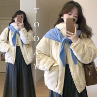 茵曼（INMAN）2025冬季女装三防毛绒领工装羽绒服高充绒量鸭绒保暖外套 暖杏色 S 155-162cm /95-110斤