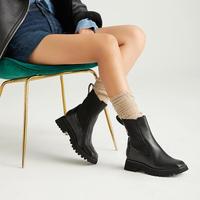 Clarks 潮思系列女鞋经典复古英伦粗跟切尔西靴中筒短靴