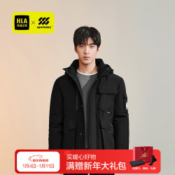 海澜之家 羽绒服男加厚三防石墨烯运动sportsday连帽外套男冬季 黑色5G M 170/88A 63-68kg 黑色31