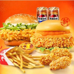 肯德基 沙沙的咸蛋黄鸡腿堡双人餐