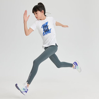 安德玛（Under Armour）儿童速干t恤夏季短袖速干衣男大童上衣男女孩夏装童装 白色 1