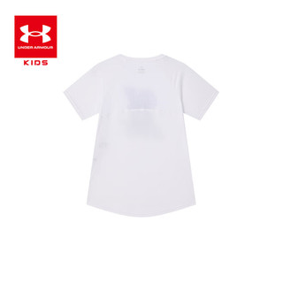 安德玛（Under Armour）儿童速干t恤夏季短袖速干衣男大童上衣男女孩夏装童装 白色 1