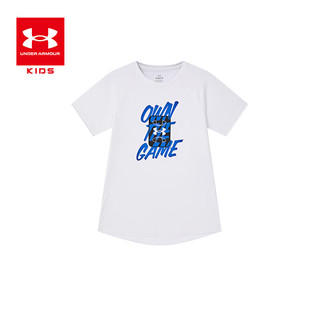 安德玛（Under Armour）儿童速干t恤夏季短袖速干衣男大童上衣男女孩夏装童装 白色 1
