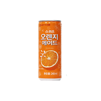 乐天韩国橙味饮料汽水气泡水橙子果汁罐装lotte饮品橙汁小瓶 乐天橙味饮料240ml