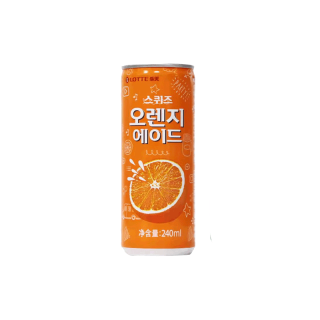 乐天 韩国橙味饮料汽水气泡水橙子果汁罐装lotte饮品橙汁小瓶 乐天橙味饮料240ml
