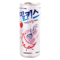 LOTTE乐天韩国妙之吻碳酸饮料汽水乳酸菌牛奶气泡罐装整箱小瓶 乐天妙之吻草莓味碳酸饮料250ml